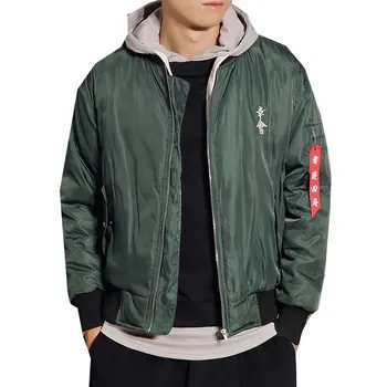 

2017 Autumn and Winter New Men's Cotton Jacket Zipper Pocket Solid Color High-Quality Jacket