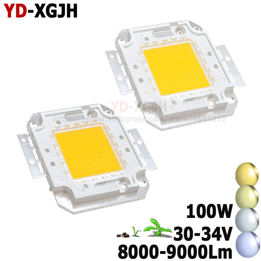Светодиодный чип Lamp100W COB высокой мощности 1 шт. чипы постоянного тока 30 34 в 8000 9000 лм