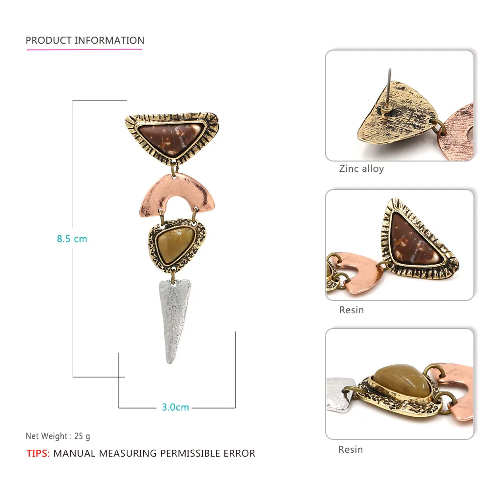 LEADERBEADS 2019 za Винтажные серьги подвески из натурального камня неправильной формы