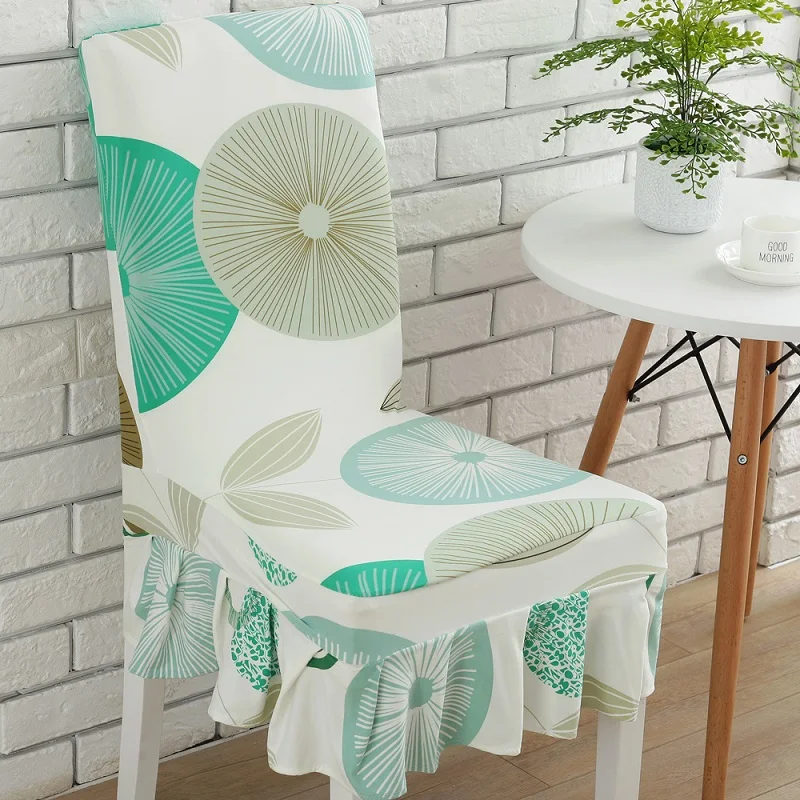 Modern Geometric Pattern Dustproof Dining Hotel Removable Chair Covers