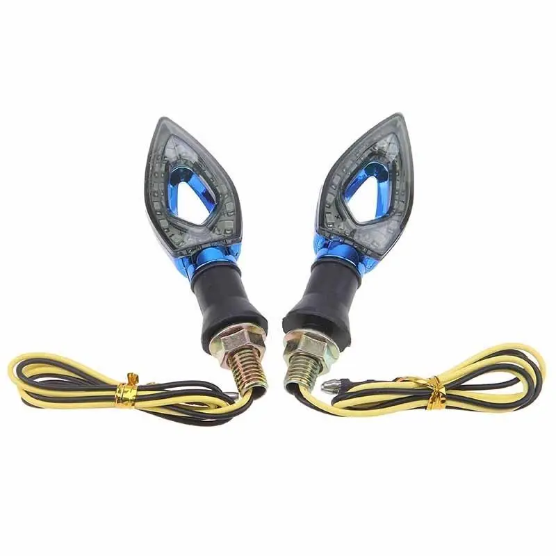 

Pair Blue LED Turn Signals Light Indicator 10mm Motorcycle for Dirt bike Dual Sport Honda Yamaha Suzuki Kawasaki Scooter
