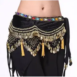 Новый стиль танец живота костюмы бархат фонарь золотые монеты Belly Dance Hip шарф для женщин Танец Живота Ремни