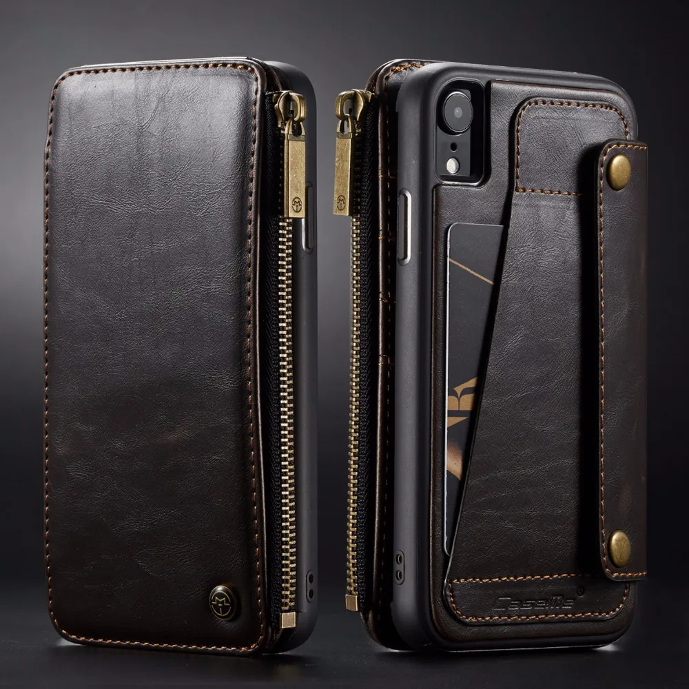 Для iPhone XS Max XR 11 Чехлы CaseMe съемный кожаный чехол портмоне с откидной крышкой
