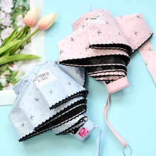 Зонт от солнца с черным покрытием для женщин, мини, защита от солнца, защита от УФ-лучей, пять раз, складывающиеся на открытом воздухе, Sunshad, ветрозащитные зонты для женщин