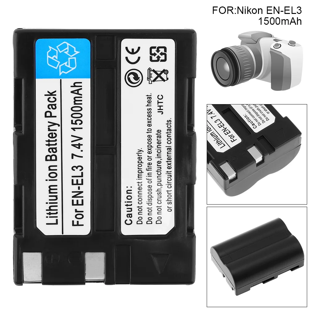 

7.4V 1500mAh EN-EL3 EL3A Li-ion Rechargeable Digital Camera Battery for Nikon DSLR D50 DSLR D70 DSLR D70s DSLR D100