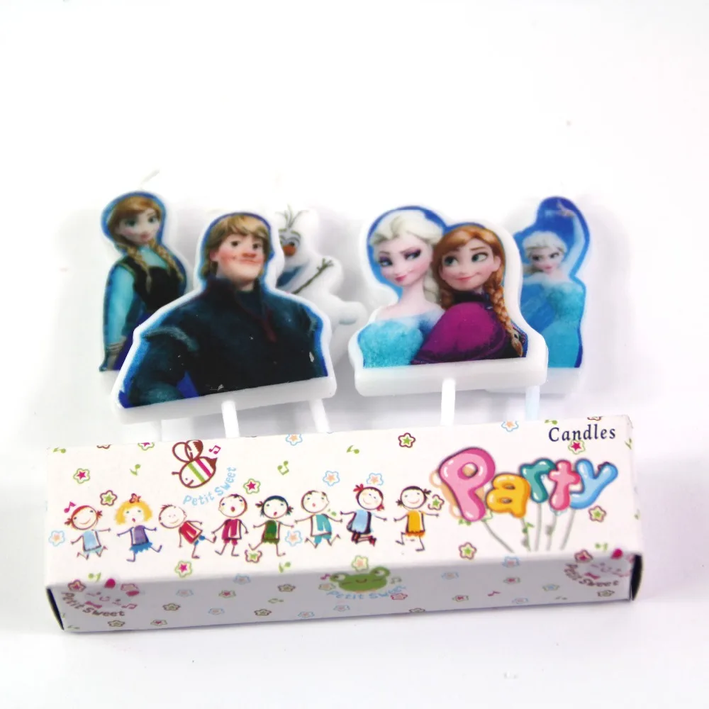 

5pcs Baby Girls Frozen Elsa Cartoon Candle Happy Birthday Party Supplies Cake Decor for Topper Cupcake cake Decoration