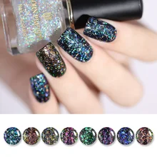 Born pretty, хамелеон Auroras Топ с блестками для масел, лака для ногтей яркий верхний слой Декоративный Лак для ногтей черная основа требуется маникюр