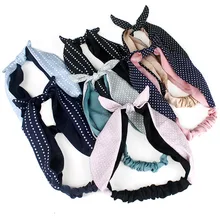 1 шт повязки для женщин двухцветная строчка тонкая точка широкополый бант повязка для волос с пятиконечной звездой завязанная повязка G0408