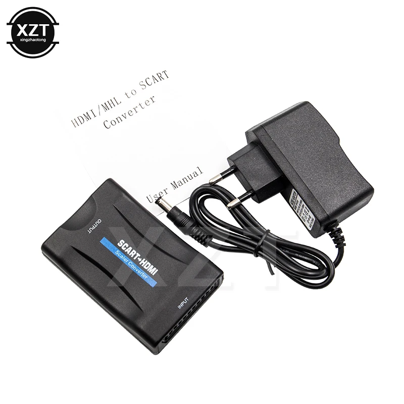 

1080P SCART To HDMI Converter Video Audio Signal Upscale Adapter HD With Charging Adapter HDMI Converter For DVD SKy Box STB