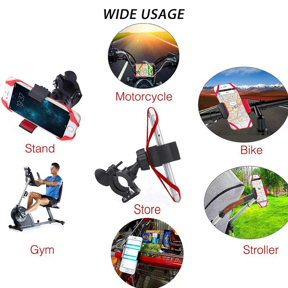 Силиконовый держатель для велосипеда, мотоцикла, держатель для мобильного телефона, gps, горного велосипеда, подставка для iPhone, samsung, Xiaomi S10, S9 plus