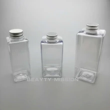 Прозрачная 350 мл/450 мл/650 мл 10 шт./лот пустая Квадратная бутылка для сока воды, алюминиевая крышка ПЭТ утолщение бутылки для многоразового использования