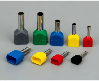 

50PCS type double pipe insulated cold-press terminal Needle end Multicolor TE2513