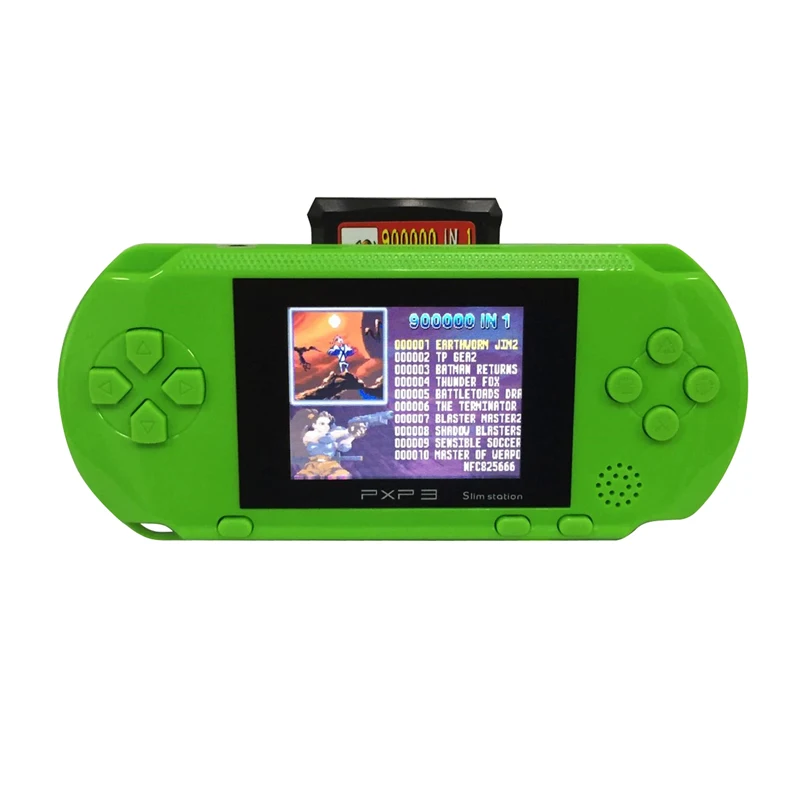 3 Inch 16 Bit PXP3 Slim Station Handheld Game Player Video Game Console with AV Cable+2 Game Cards Classic Child Games 