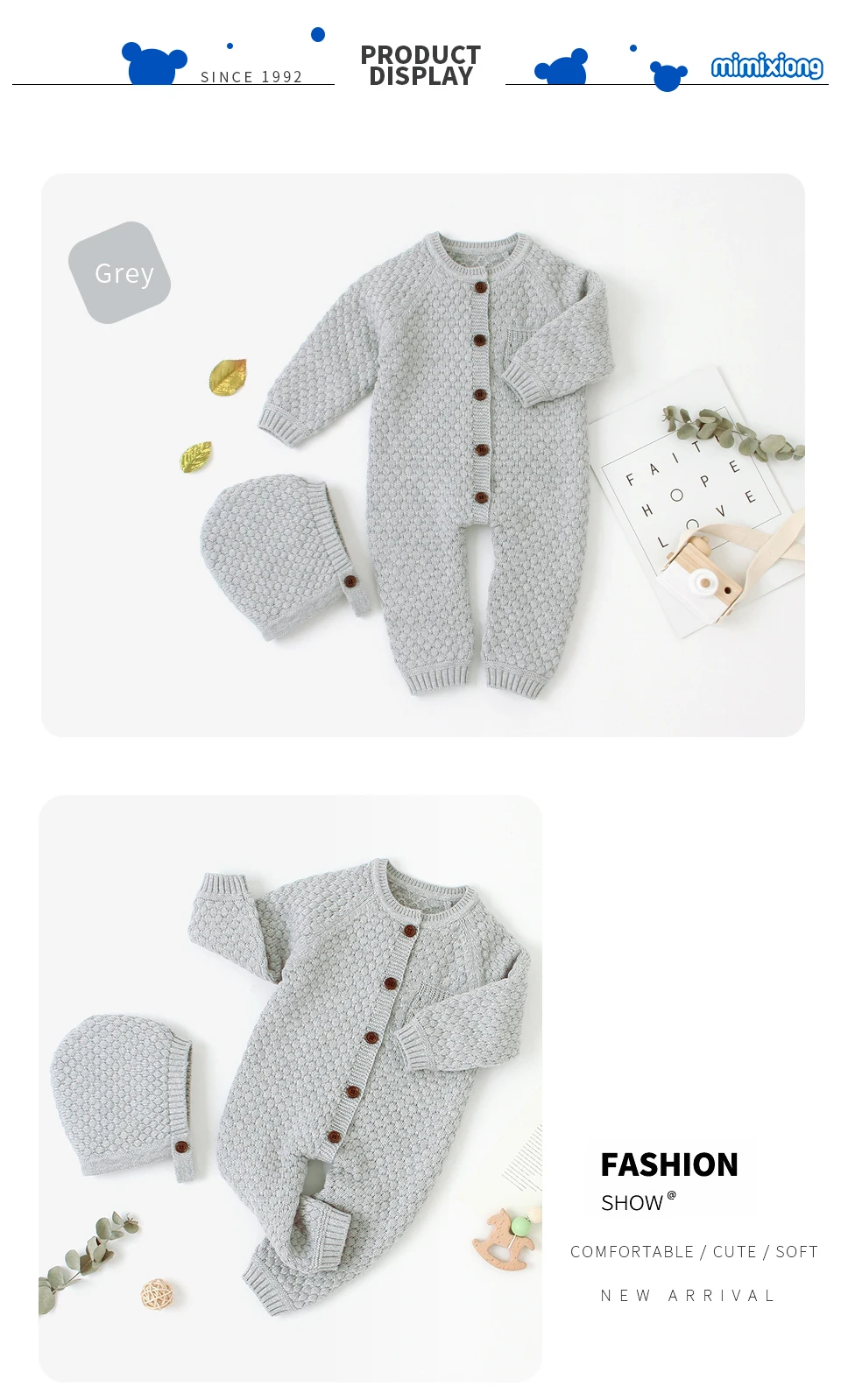 Baby Body Long Sleeve Infant Jungen Mädchen Overalls Kleidung Herbst Solide Strick Neugeborenen Kleinkind Kinder Overalls Ein Stück 0-18M