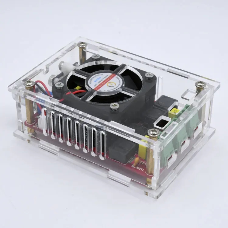 

XH-A103 2*100W power DC12-24V TDA7498 High power digital Bluetooth power amplifier board with Acrylic chassis and fan