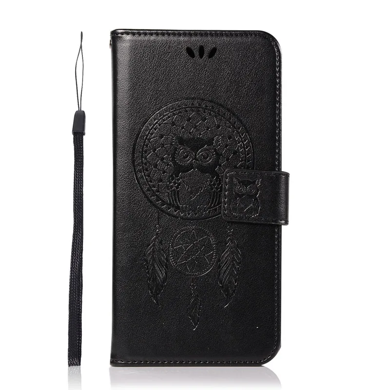 For Nokia 5 Case Flip Silicone Leather Cute Owl Book Cover For Coque Nokia5 TA-1005 TA-1030 TA 1005 1030 Case Funda& Card Slots - Цвет: black