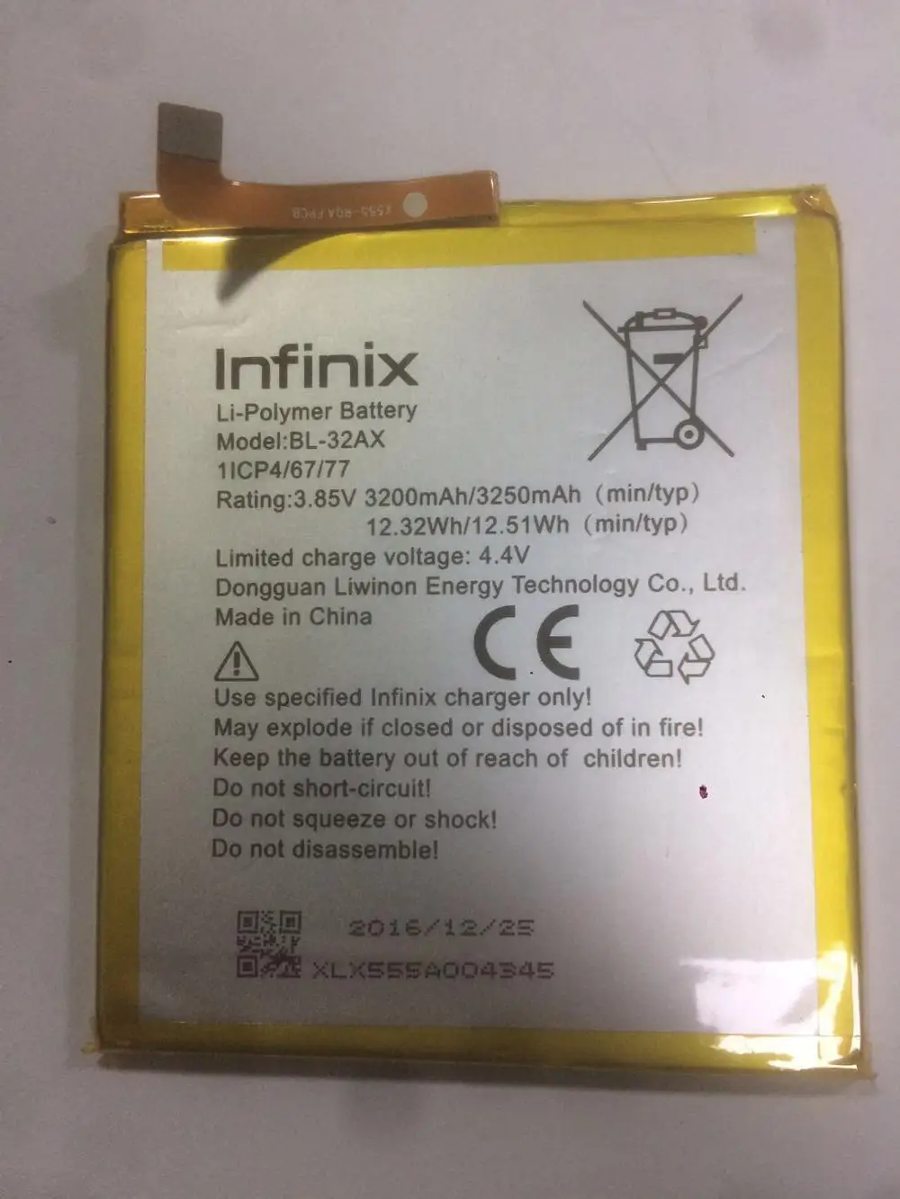 

3.8V 3250 mAh Replacement Battery For Infinix BL-32AX BL Cell Phone Batteries
