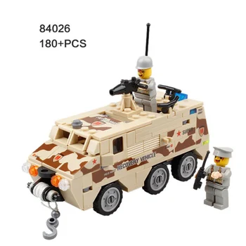 

modern Military ambulance Armored truck batisbricks building block Field force army Injured person figures brick toy