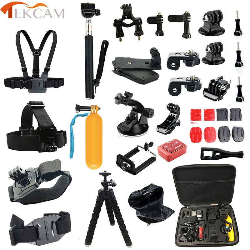 Juego de accesorios Tekcam para gopro hero 5 4 3 gopro sesión para SJCAM SJ4000 M20 xiaomi yi 4K PLUS eken h9 Sony cámara - 1