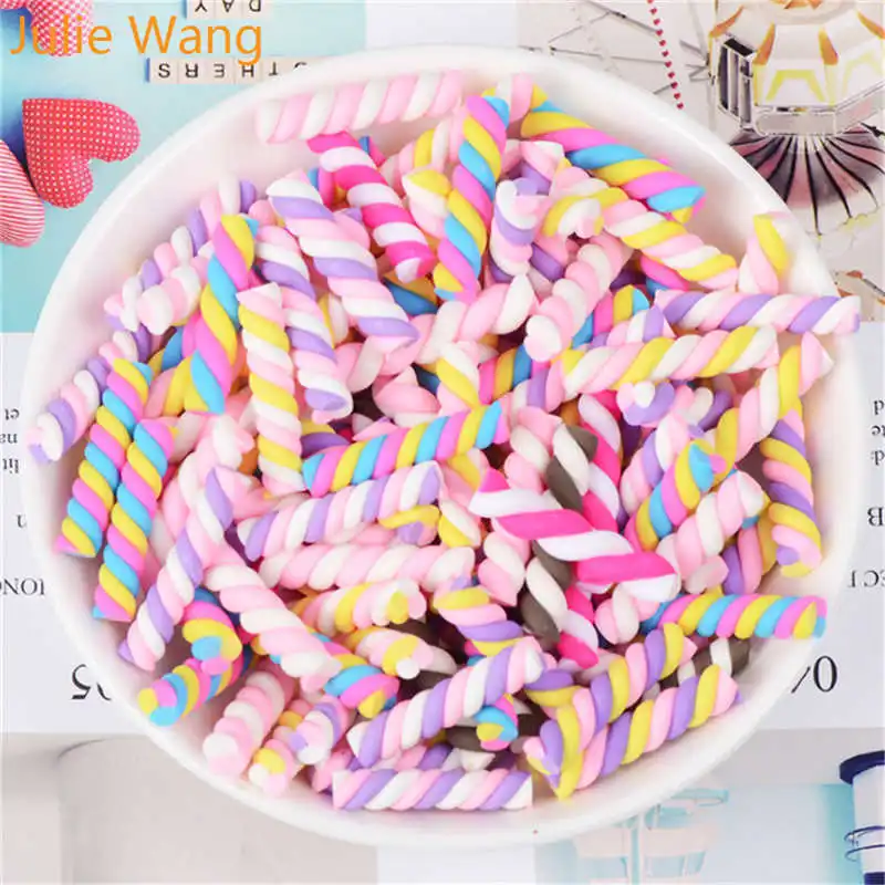 Julie Wang 20 шт случайным образом смешанные смолы красочные мягкие радужные конфеты слизи подвески ювелирные изделия ожерелье браслет аксессуар