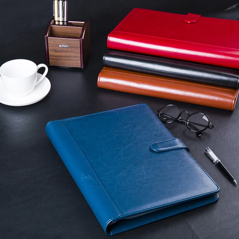 PU leather A4 folder conference manager folder file document bag with