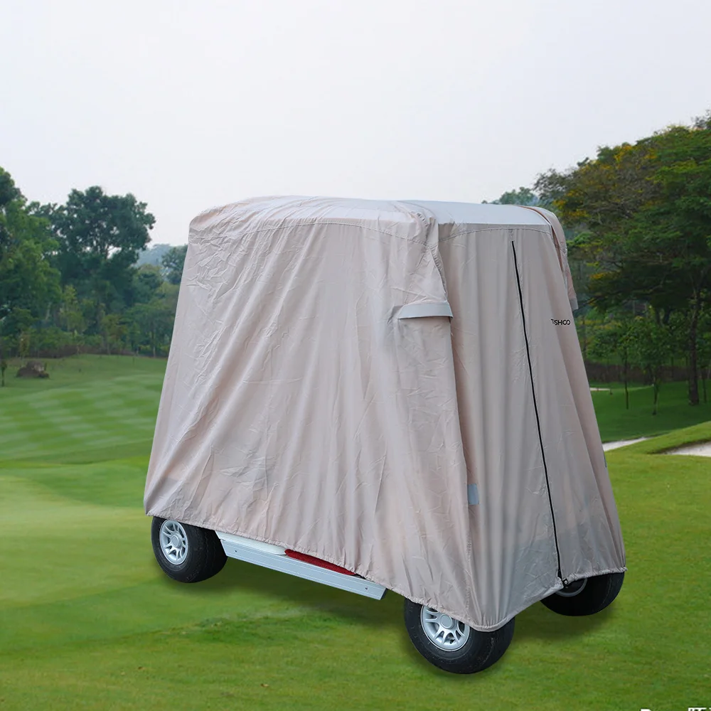 

TOMSHOO Durable Waterproof Golf Cart Cover 2 / 4 Passenger Golf Cart Cover Car Roof Enclosure Rain Cover Golf Accessories