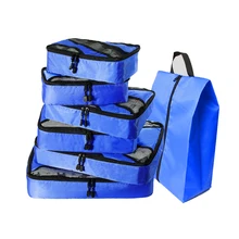 Компрессионная Упаковка куб Органайзер для багажа/водонепроницаемый/6 комплектов/нейлон/Мужская/Женская дорожная сумка органайзер/большая емкость