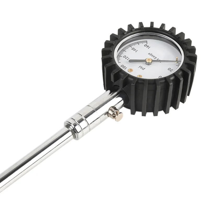 Bike Tire 0-160 psi Air Pressure Gauge Inflator for Road Mountain Bicycle Black