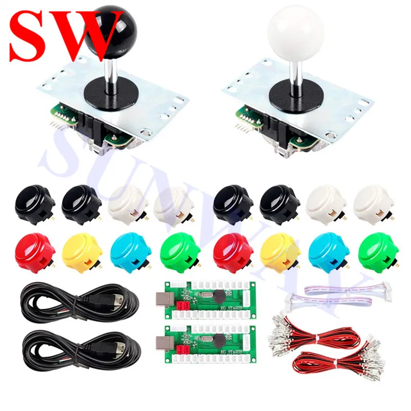 2x SANWA оригинальный 8YT джойстик Janpan Sanwa + 16 x OBSF-30 кнопки + 2 светодиодный панель управления USB Mame Аркада Zero Dely Kit DIY