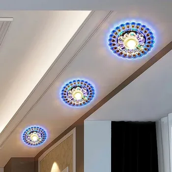 

20cm Modern Crystal LED Ceiling Spot Light Corridor Hallway Aisle Porch Ceiling Mounted Recessed Home Decor Lighting Fixture