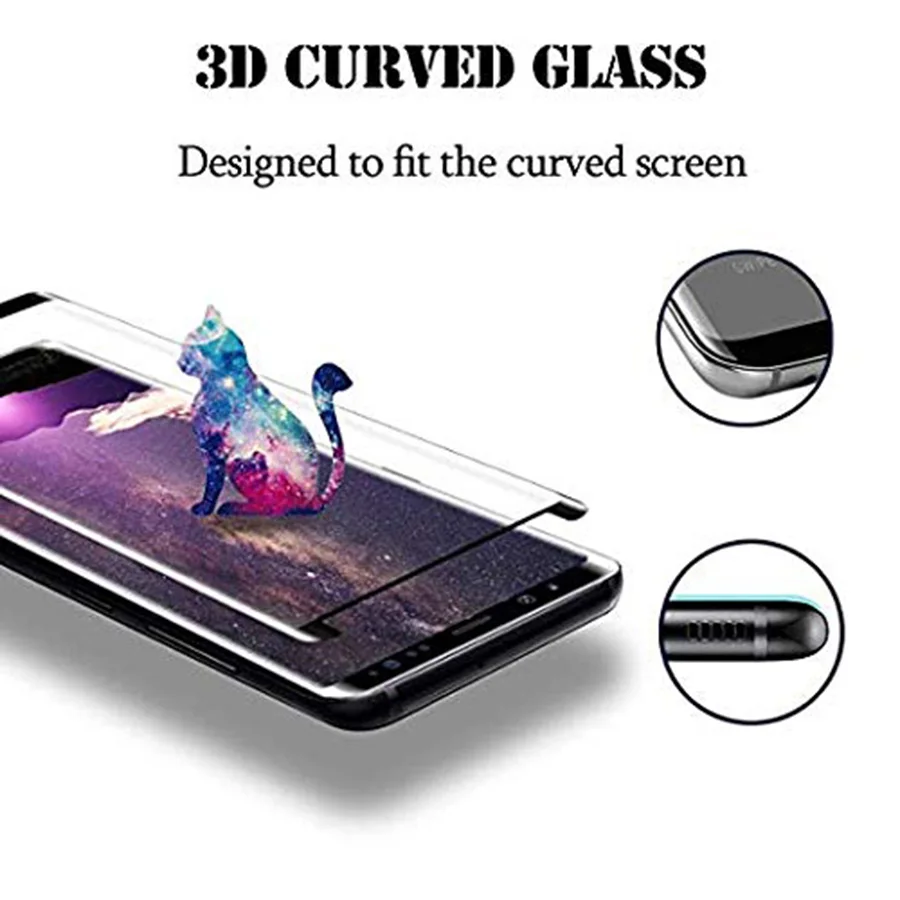3D изогнутый защитный чехол из закаленного стекла для Samsung Galaxy Note 9 S8 S9 Plus защитная