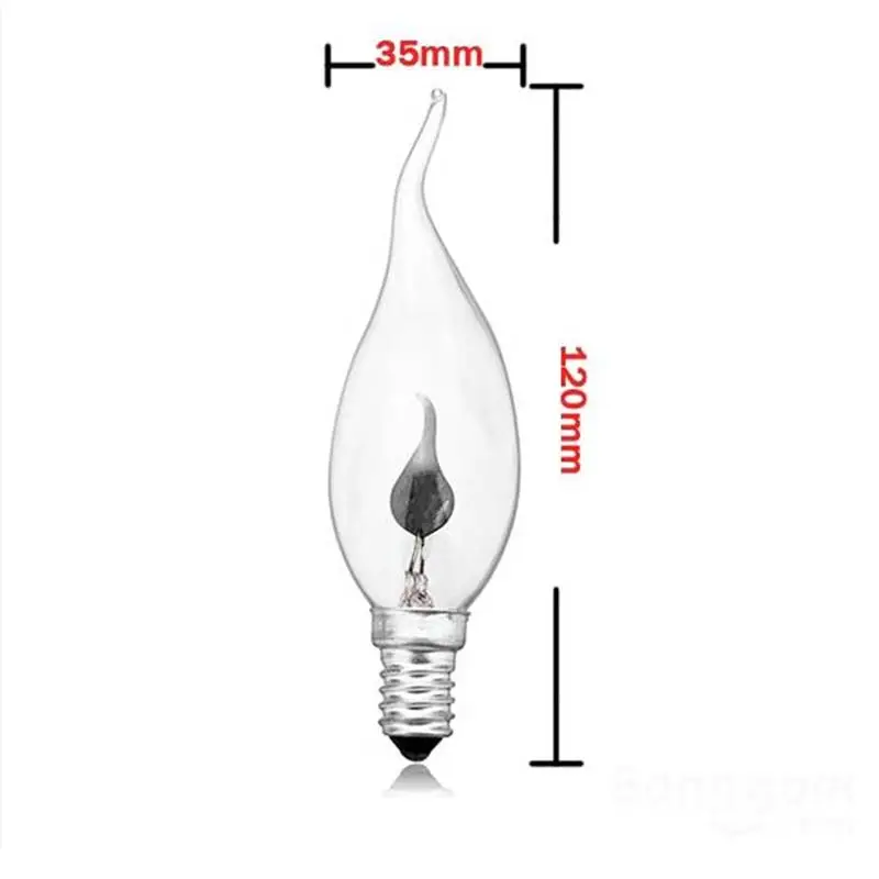 

E14 Pull Tail Art Decor Light Edison Bulb E14 3W 220V Retro Candle Flame Incandescent Lamp Bulb Warm Yellow Light Vintage 220V