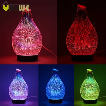 

100ml Glass Aromatherapy Humidifier Aroma Essential Oil Diffuser Ultrasonic Humidifier with 7 color LED Light for Home Office