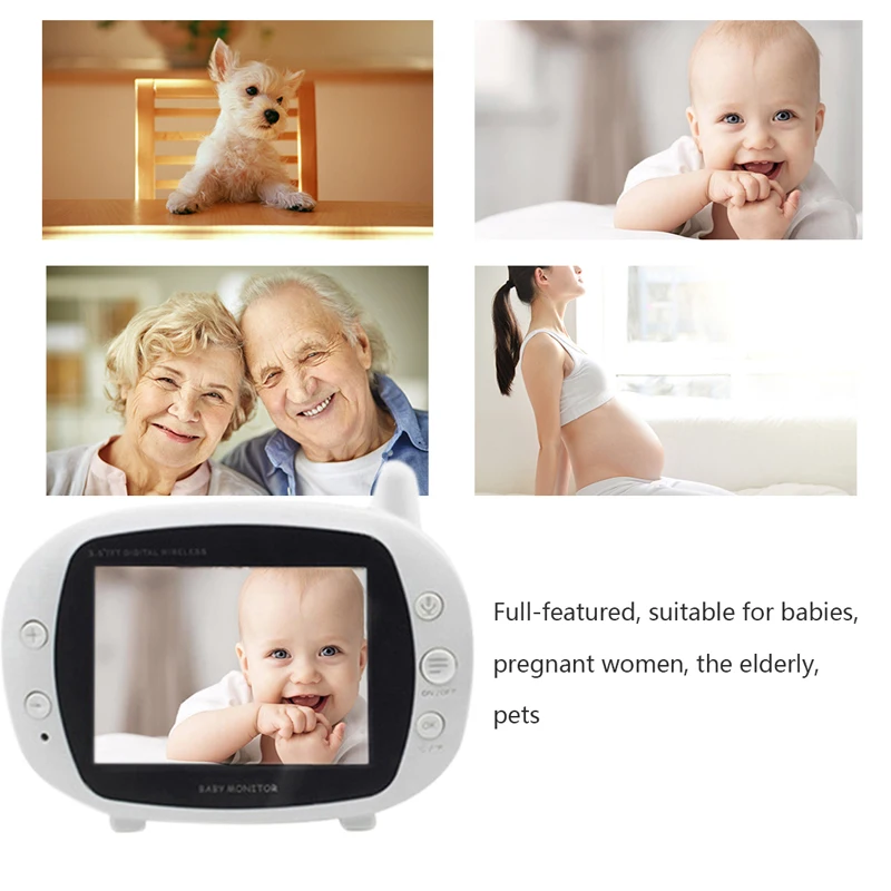 

2.4G Wireless With 3.5 Inches LCD 2 Way Audio Talk Night Vision Video Pet Monitor Surveillance Security Camera Babys