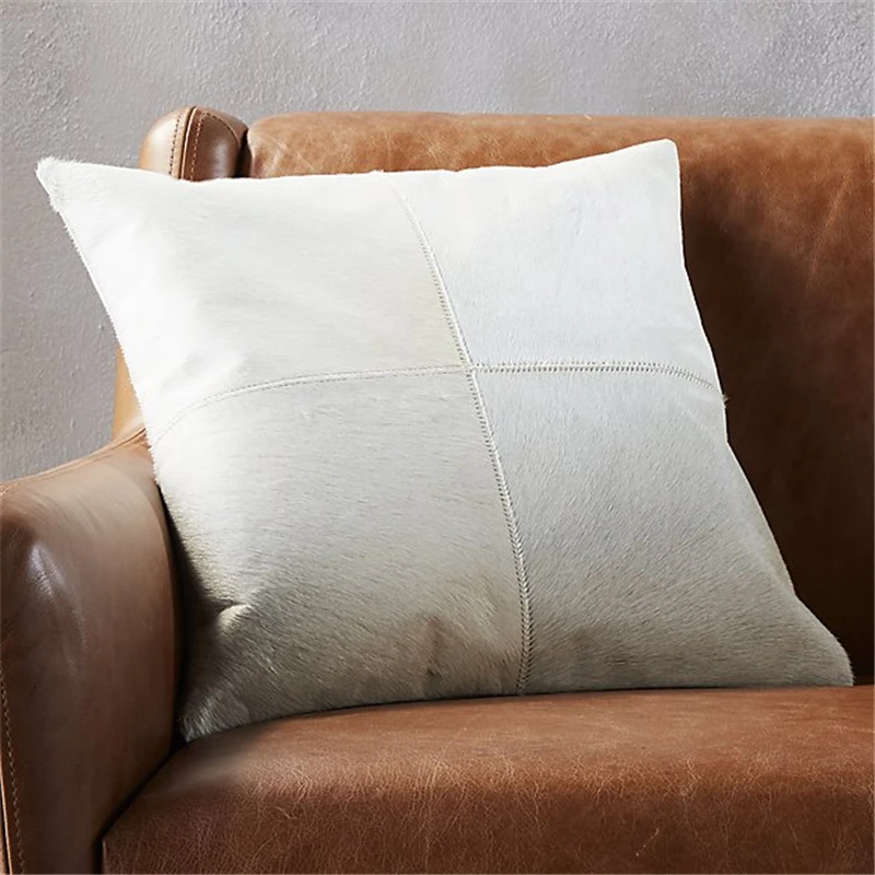 

White cowhide natural cowhide fur pillowcase, custom size