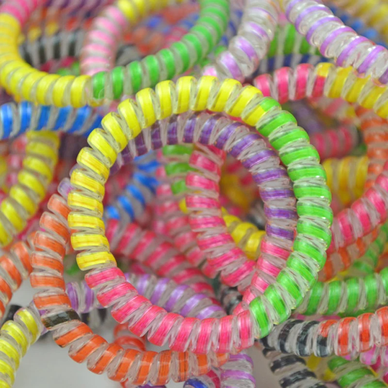 50 Pcs Fashion Colorful Telephone Wire Elastic Rubber Bands Gum For