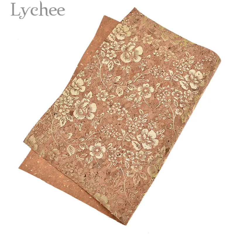 Lychee Life 29x21 см A4 винтажный цветочный узор мягкий пробковый материал для сумки одежды высокого качества из синтетической кожи - Цвет: 4