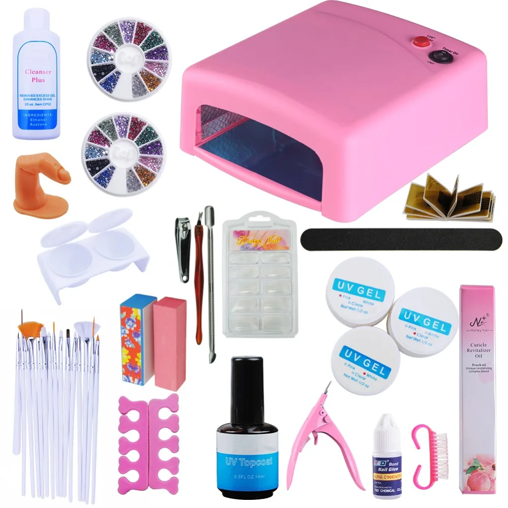 

DIY Manicure Set 36W UV Lamp Nail Dryer For UV Gel French Extension Tips Manicure Nail Art Kit Nail Brush Tools For Manicure Set