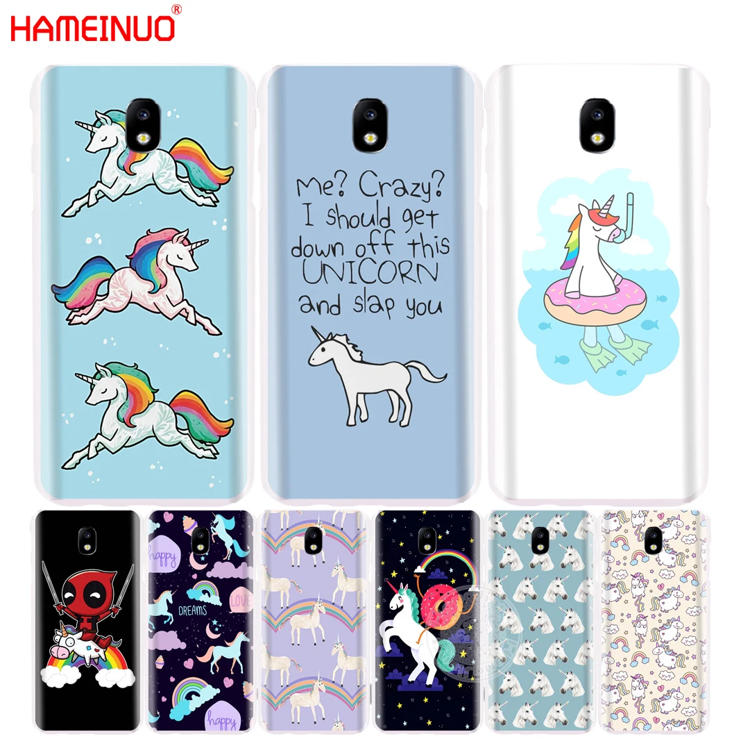 HAMEINUO чехол для телефона с единорогом лошадью Samsung Galaxy J3 J5 J7 2017 J527 J727 J327 Prime J330 J530
