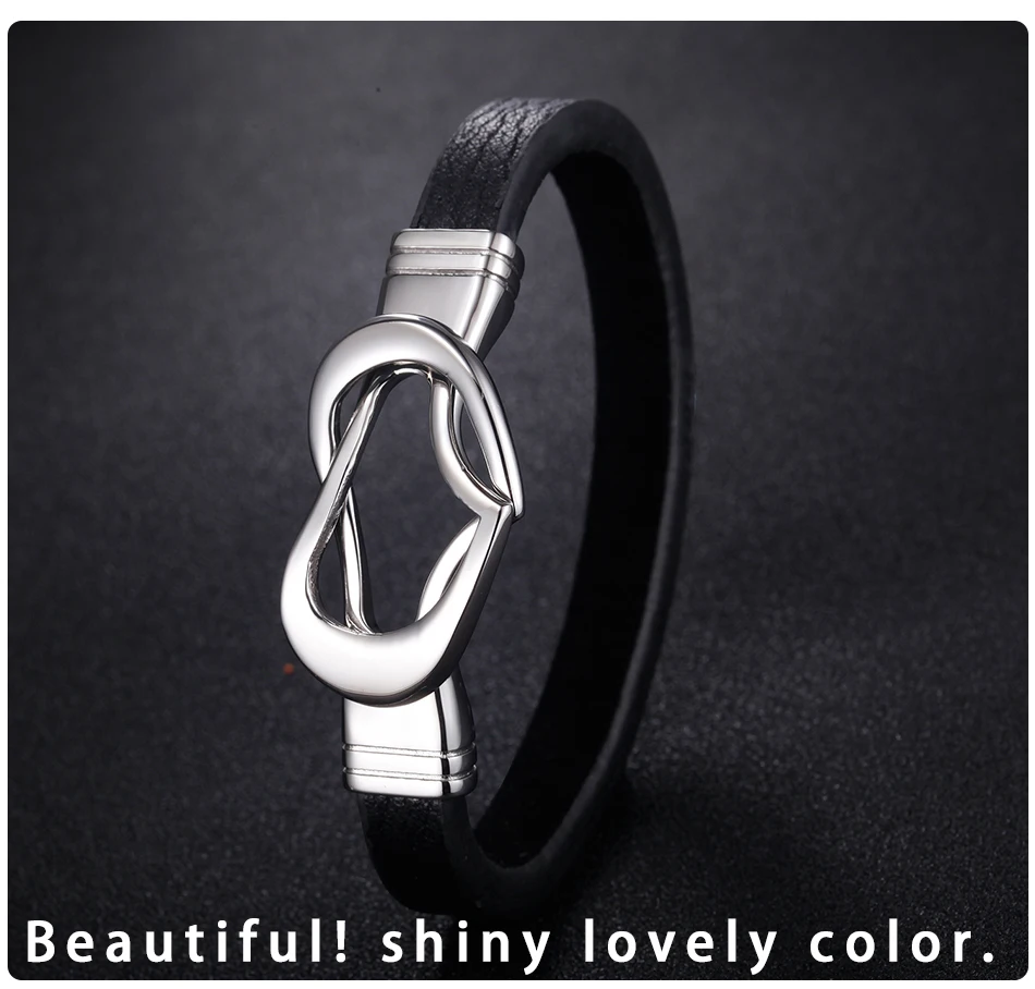 women leather bracelet heart (6)pc