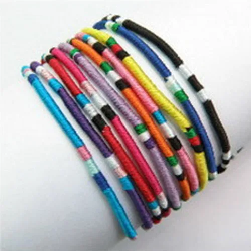 100 string Bracelets & charm Bangle Handmade Round Rope RASTA Hobo Wax