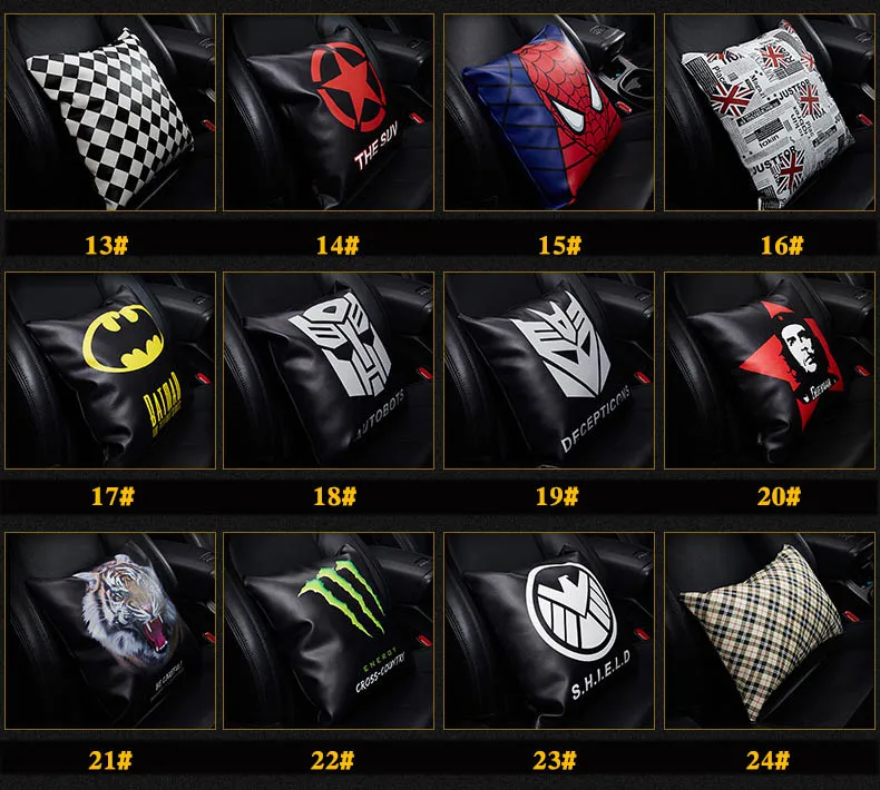 Marvel Автомобильная Подушка кожа британский стиль Талия Подушка Бытовая офисная подушка автомобильные аксессуары для интерьера - Название цвета: Message Number