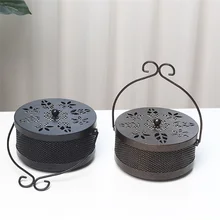 Лето кованого железа огнеупорный Москитная Катушка лоток для дома с крышкой пластина подвесная Москитная палочка