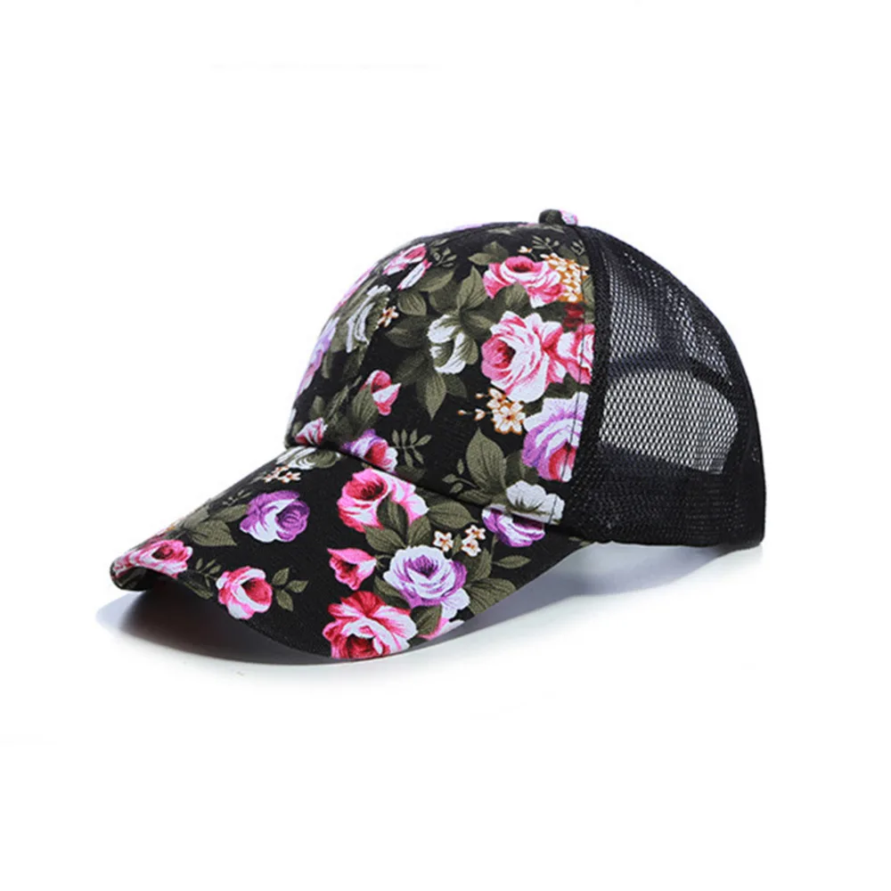 

CRESTGOLF Embroidery Baseball Mesh Cap Ladies Leisure Floral Tennis Cap Summer Sport Running Golf Cap Women Snapback Hip-hop Cap
