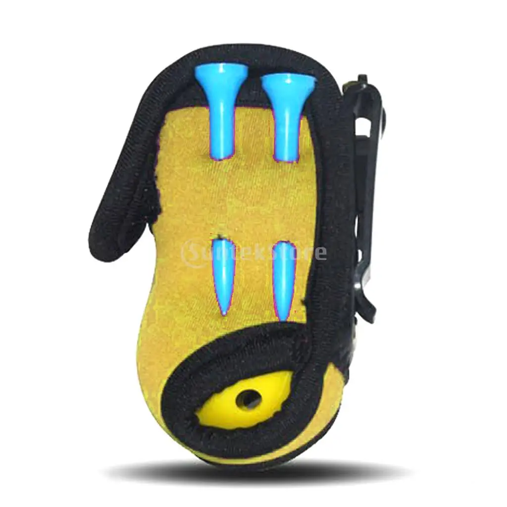 Neoprene Mini Golf Ball Bag Golf Tees Holder Storage Case Carry Pouch with Waist Belt Clip for Training Practice - Choose Color