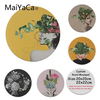 

MaiYaCa Lady Flowers Customized MousePads Computer Laptop Anime Mouse Mat Size for 200x200x2mm and 220x220x2mm Small Mousepad
