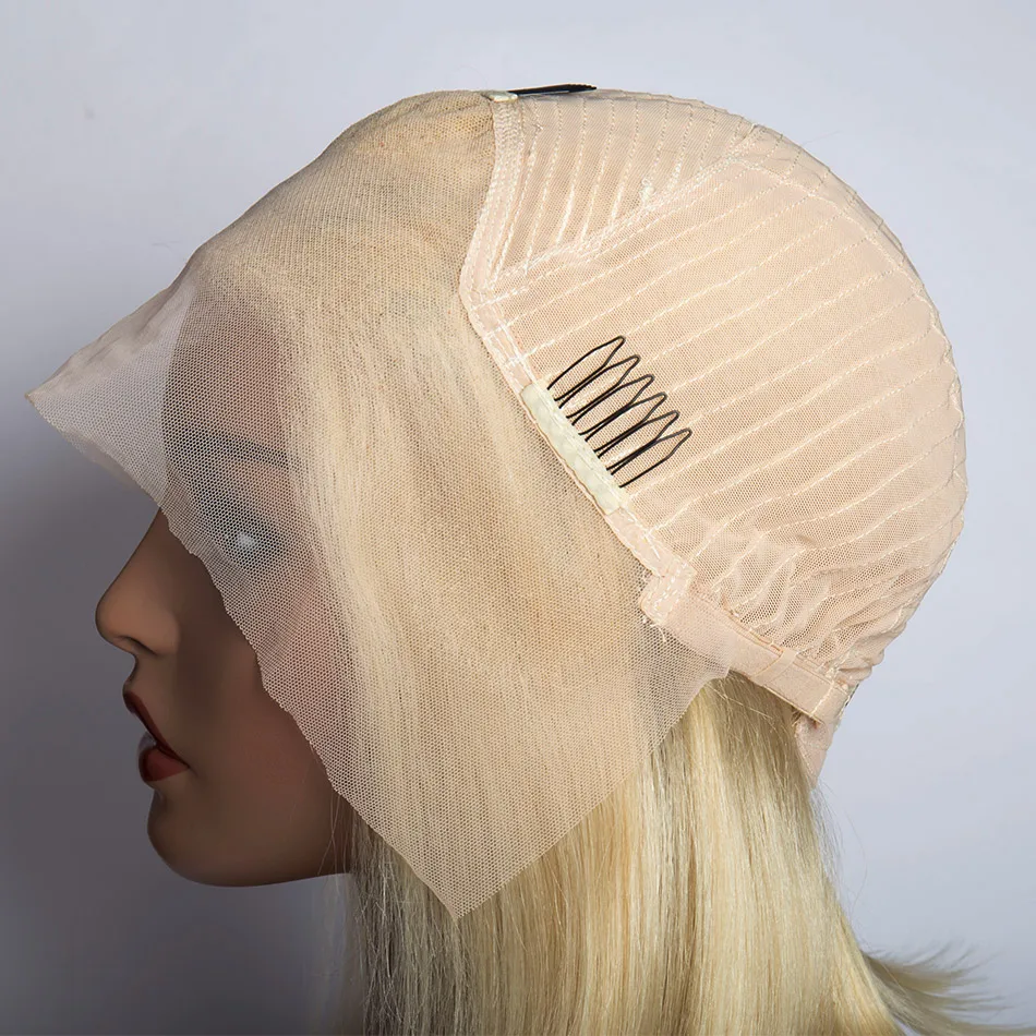 Alibele Волосы Короткие парик 613 блондинка 13x4 Синтетические волосы на кружеве парики из натуральных волос с Африканской структурой, Для женщин