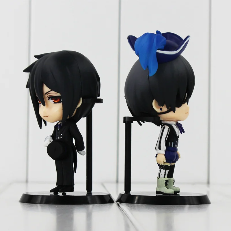 Cute Q Version 2 шт./лот 10 см экшн фигурки Kuroshitsuji Ciel Sebastian Michaelis из ПВХ модели игрушек|model