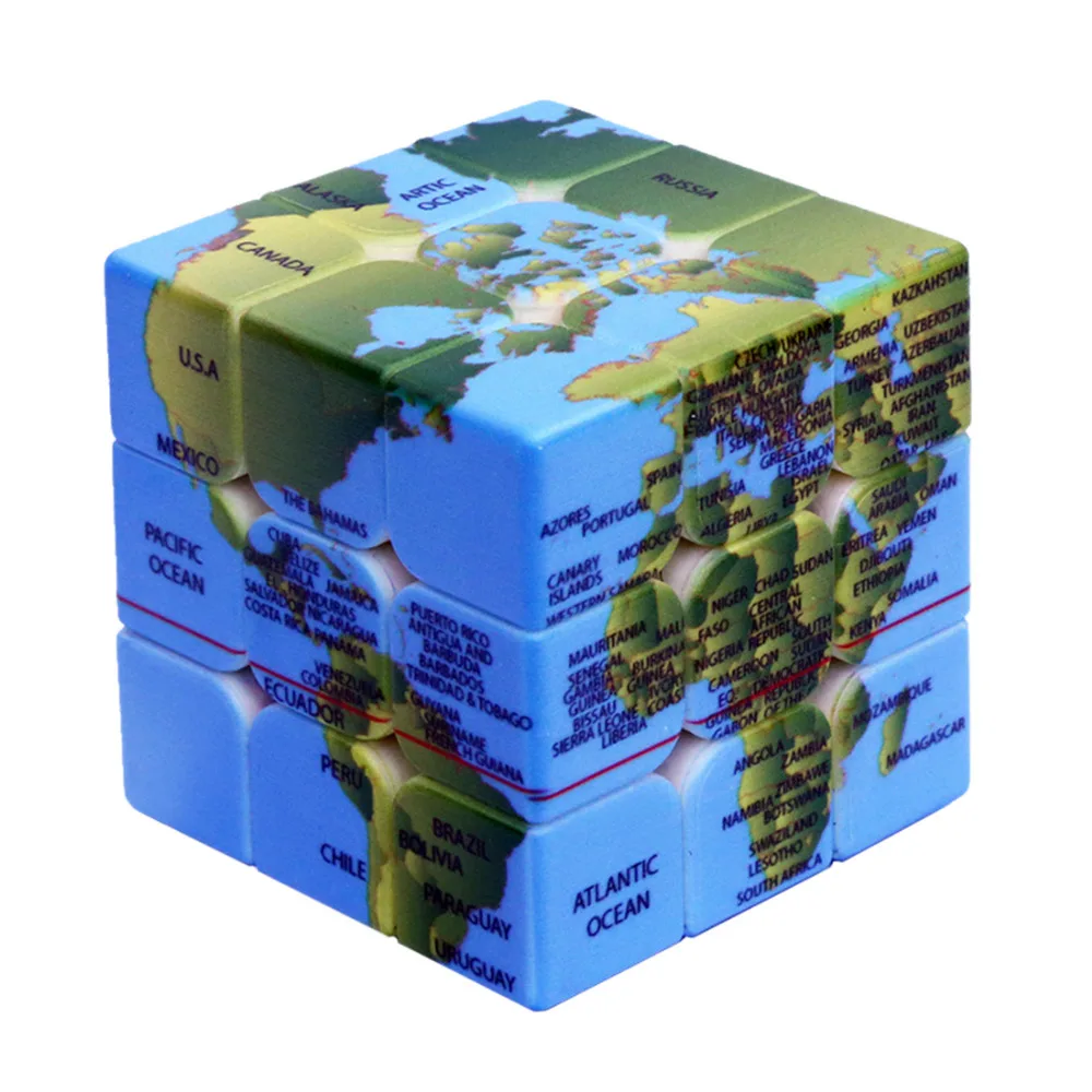 

3x3x3 Earth Pattern Magic Cube Speed Puzzle Cube for Brain Training