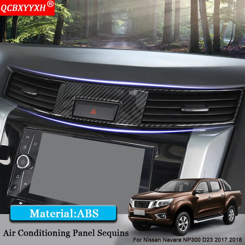 QCBXYYXH Car Styling ABS Air Conditional Panel Sequins Internal Decorations Car Stickers For Nissan Navara NP300